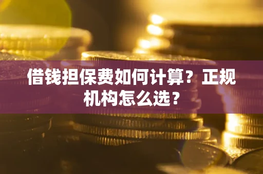 武汉借钱担保费如何计算？正规机构怎么选？