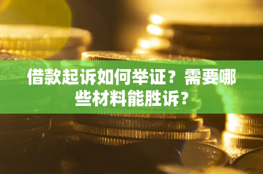 武汉借款起诉如何举证？需要哪些材料能胜诉？