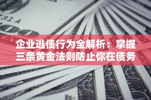 武汉企业逃债行为全解析：掌握三条黄金法则防止你在债务乱局中“踩雷”