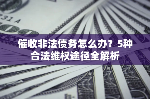 武汉催收非法债务怎么办？5种合法维权途径全解析